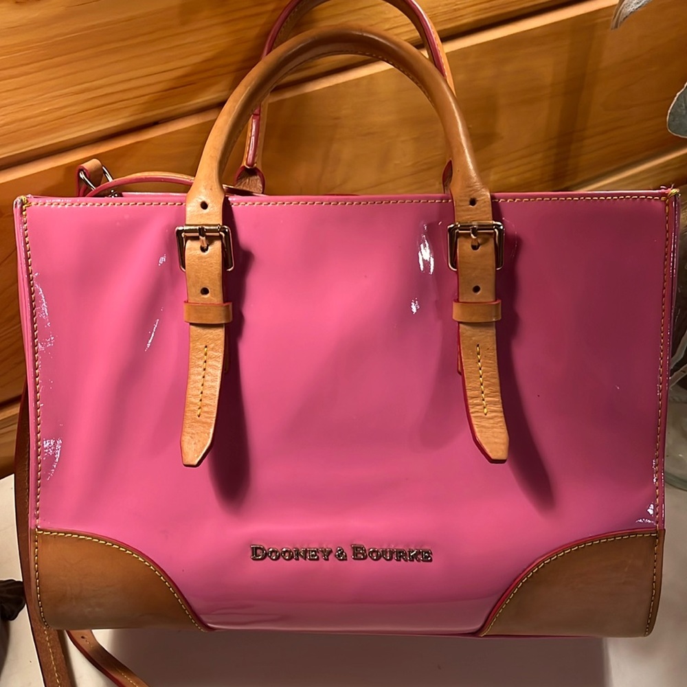 Dooney & Bourke Patent Leather Satchel with Shoulder Strap
